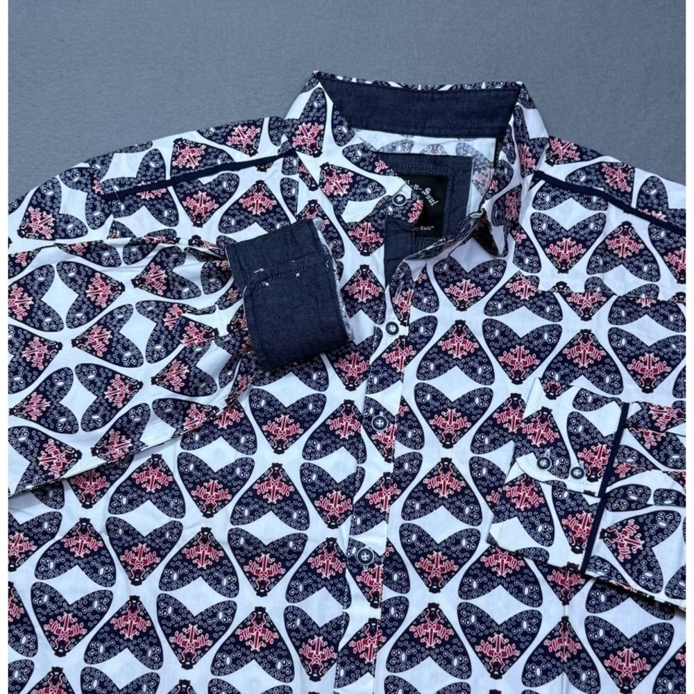 Rock Roll N Soul Shirt Mens M Geometric Abstract Loud Western Rodeo NEW